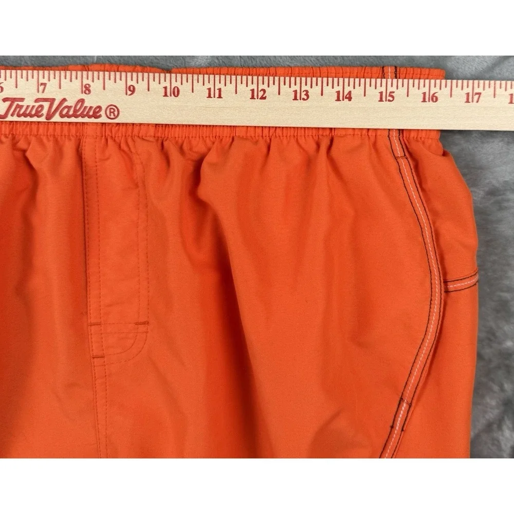 Nike Swim Trunks Mens Large Orange Board Shorts Mesh Lined Swoosh